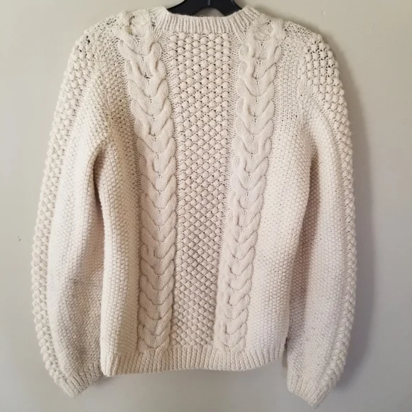 Vintage Cream Cable Knit Sweater - Picture 8 of 11